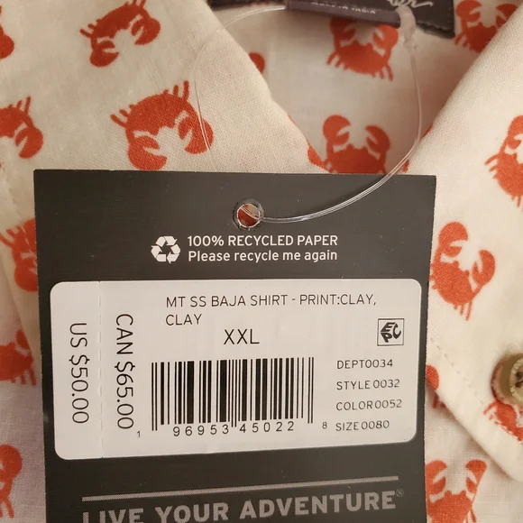 NWT Eddie Bauer Crab Baha Shirt - Picture 6 of 6